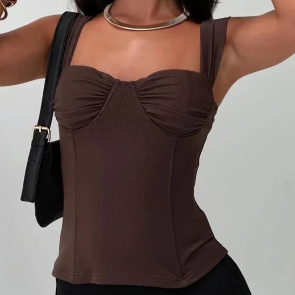Princess Polly Brown Longline Corset Top